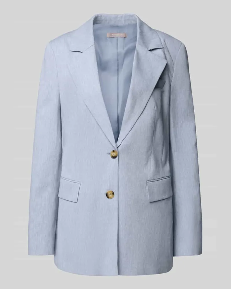Christian Berg Regular Fit Blazer aus Baumwoll-Leinen-Mix Jeansblau