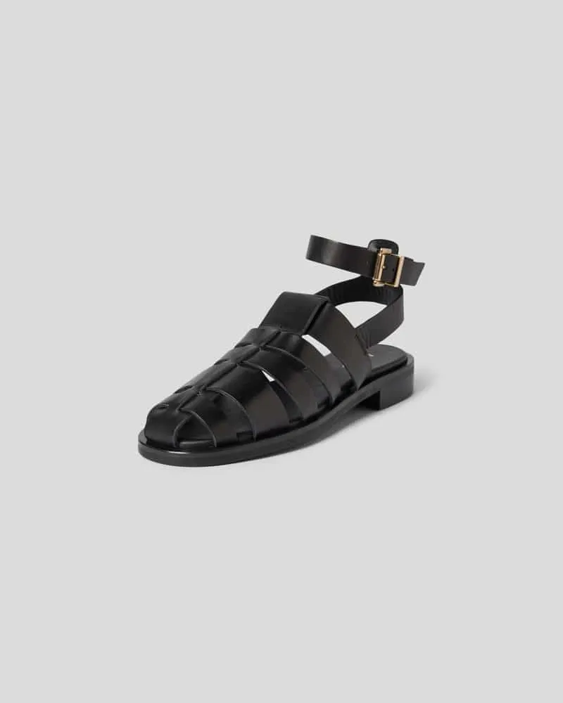 Alohas Sandalen aus echtem Leder Black