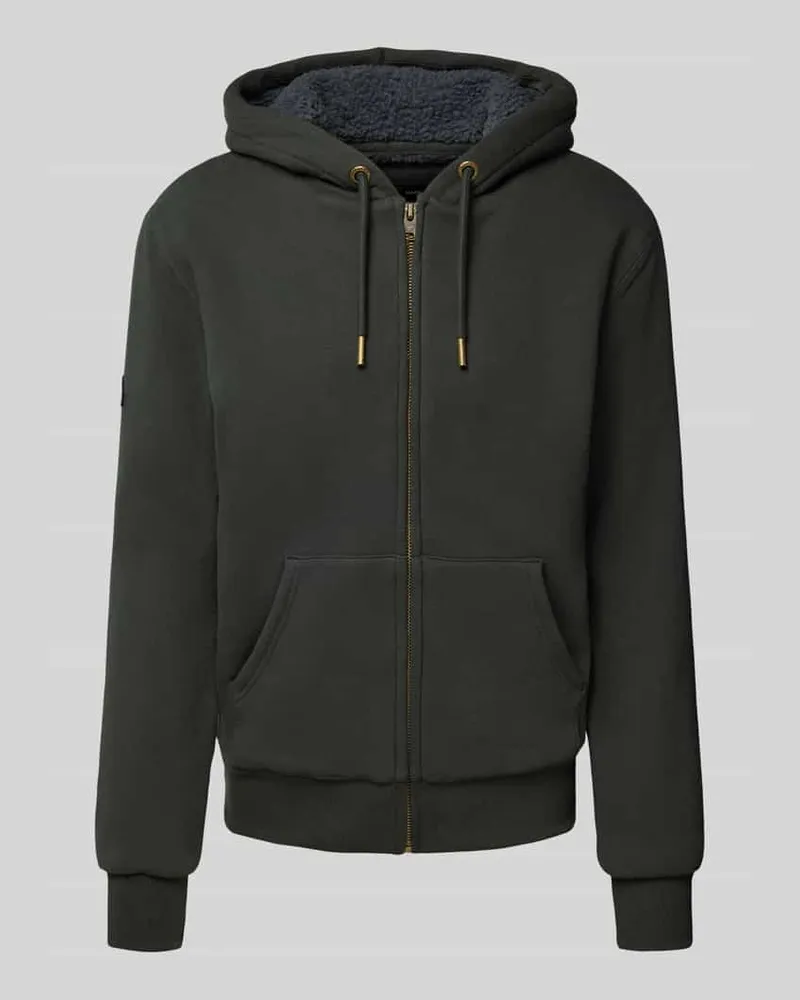 Superdry. Sweatjacke mit Kapuze und Känguru-Tasche Graphit