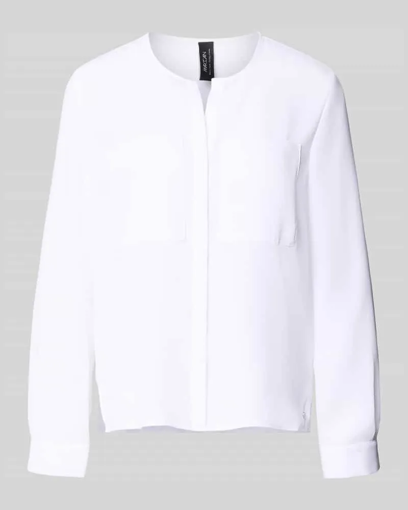 Marc Cain Regular Fit Bluse mit Brusttaschen Weiss