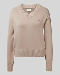 Calvin Klein Strickpullover mit Label-Patch Rose