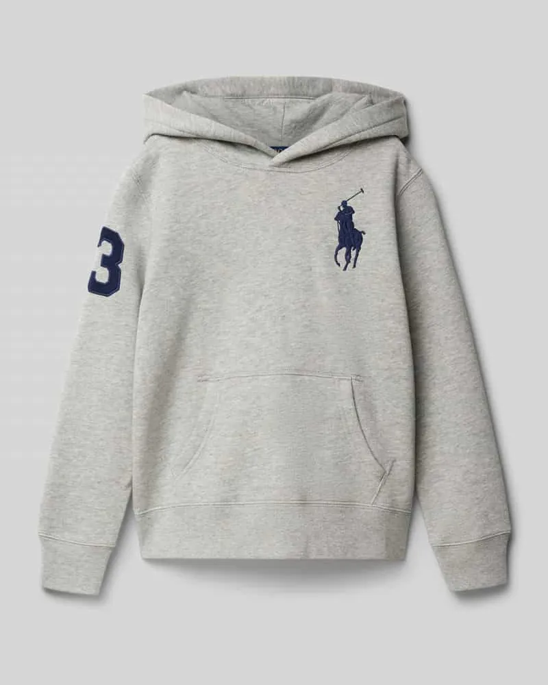 Ralph Lauren Hoodie mit Logo-Stitching Mittelgrau