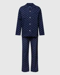 Ralph Lauren Pyjama mit Allover-Label-Muster Dunkelblau