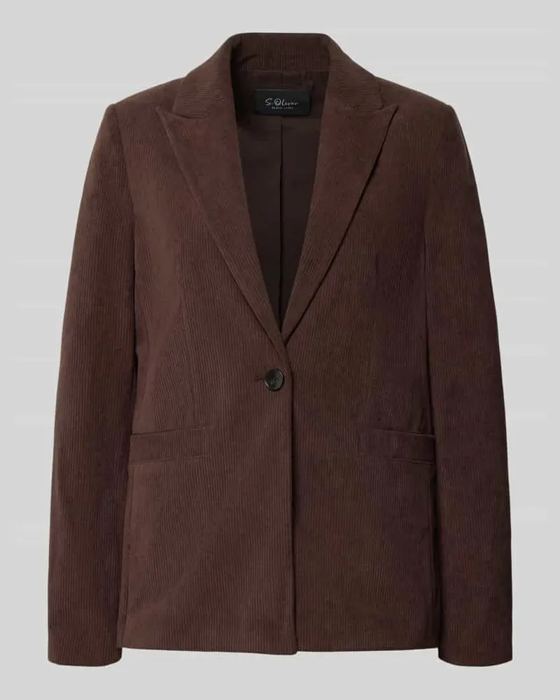S.Oliver Regular Fit Longblazer mit Cordstruktur Dunkelbraun