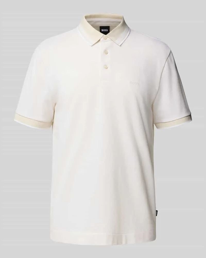 HUGO BOSS Regular Fit Poloshirt aus reiner Baumwolle Offwhite