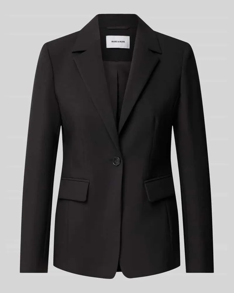 More & More Slim Fit Blazer mit Pattentaschen Black