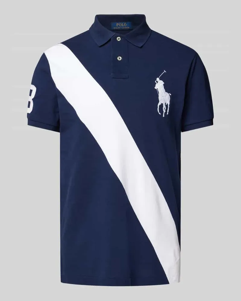 Ralph Lauren Regular Fit Poloshirt mit Label-Stitching Marine