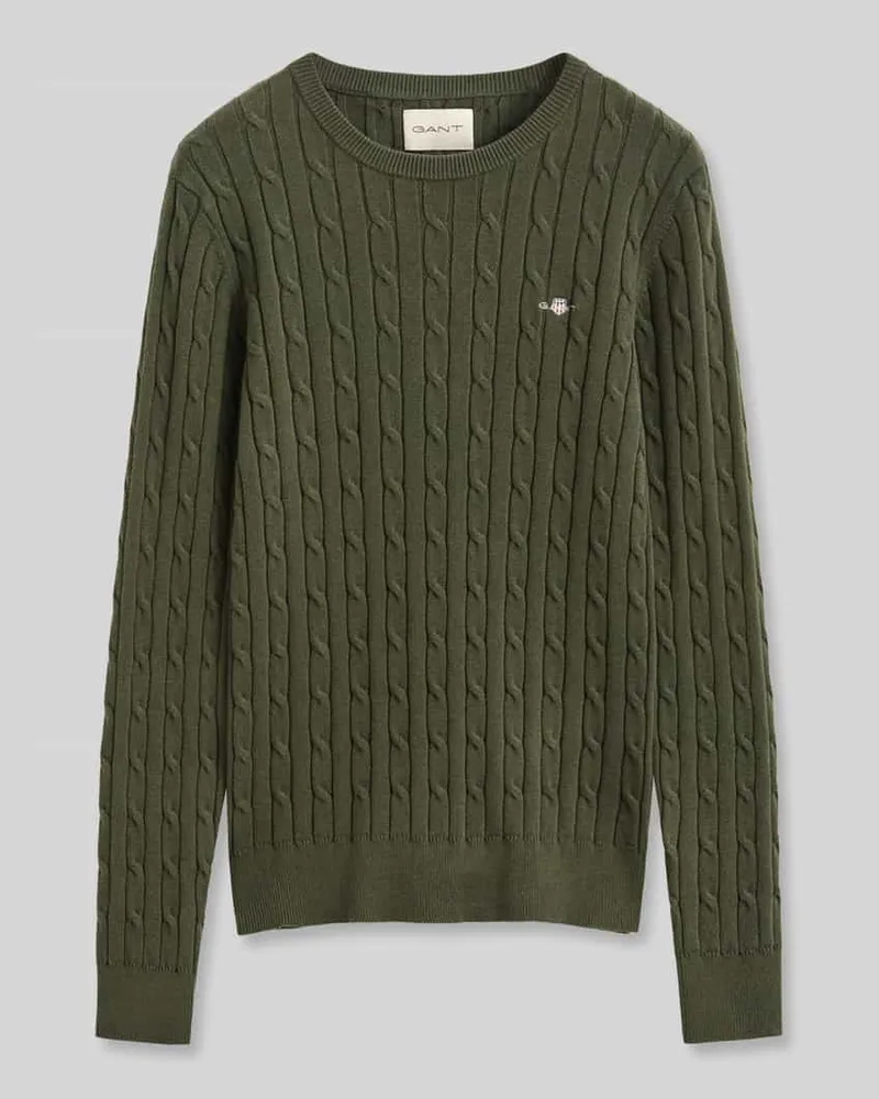 Gant Pullover mit Logo-Stitching Dunkelgruen