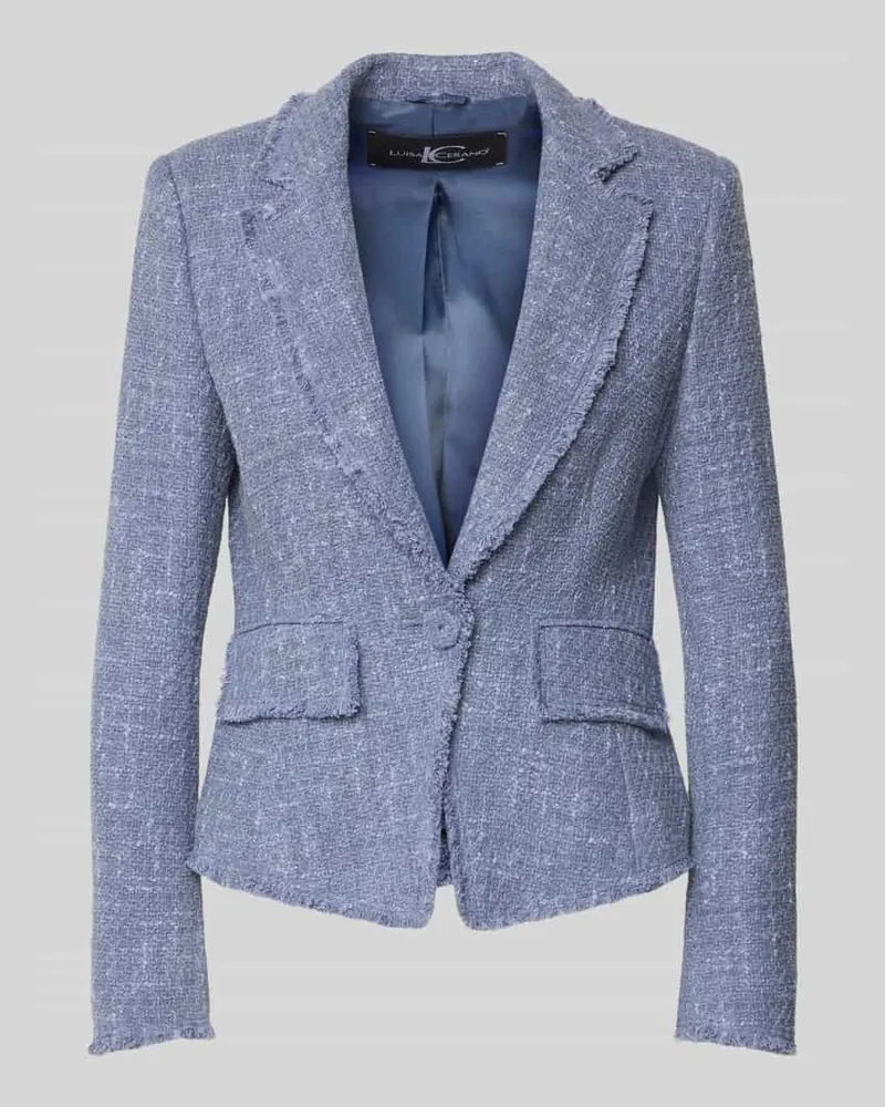 Luisa Cerano Blazer mit Fransen Jeansblau