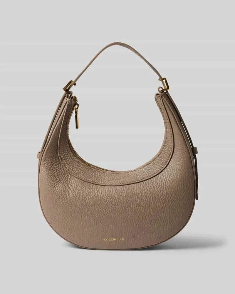 Coccinelle Shoulder Bag mit Strukturmuster Modell 'Whisper Taupe
