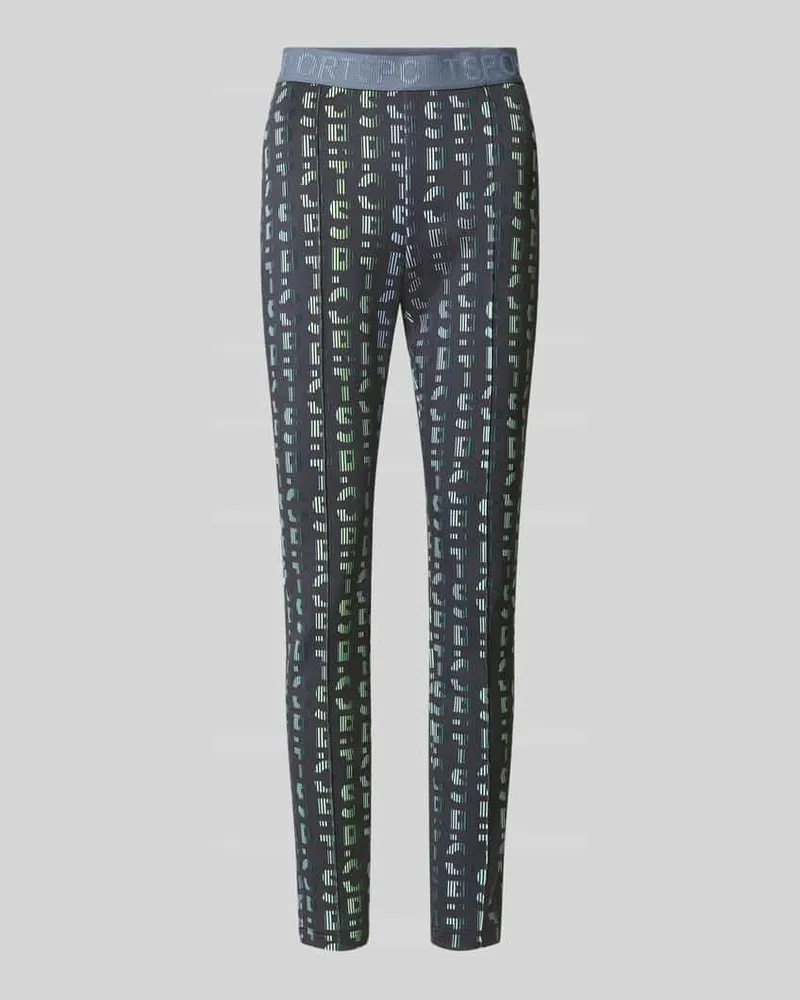 Marc Cain Slim Fit Hose mit Logo-Detail Rauchblau