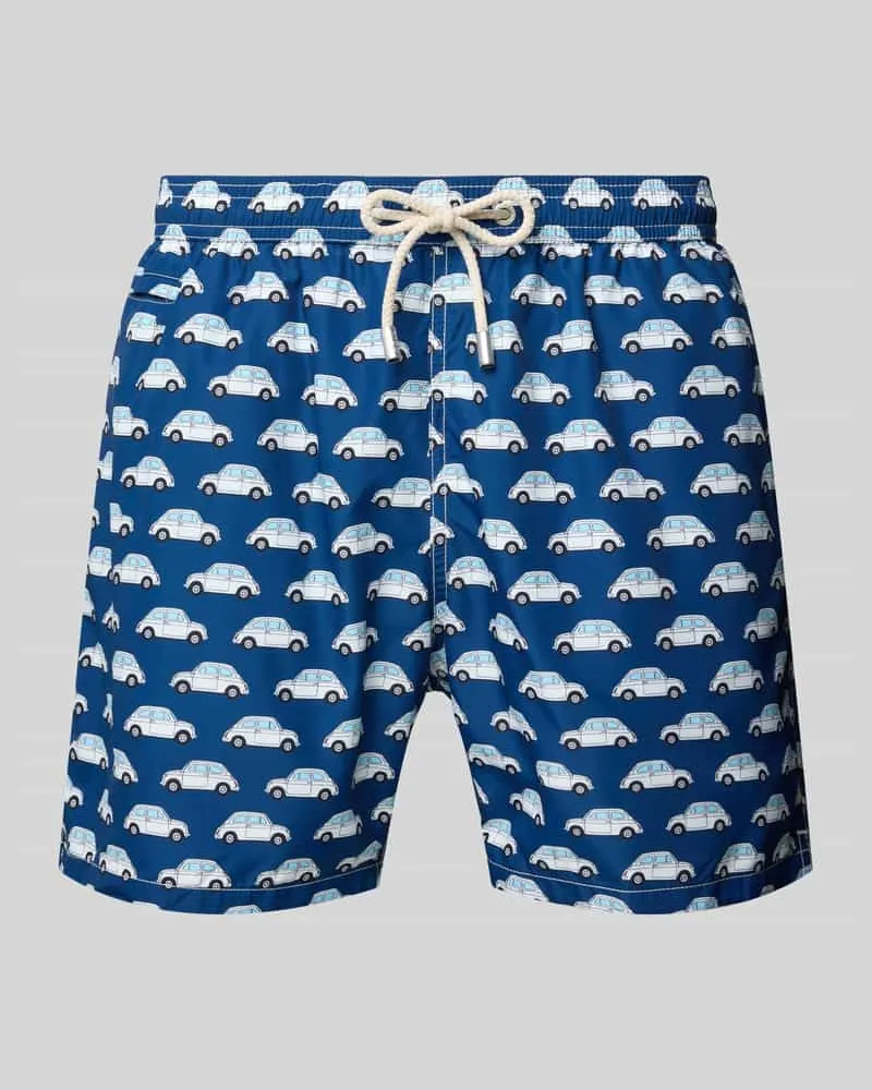 MC2 Saint Barth Relaxed Fit Badeshorts mit Paspeltasche Marine