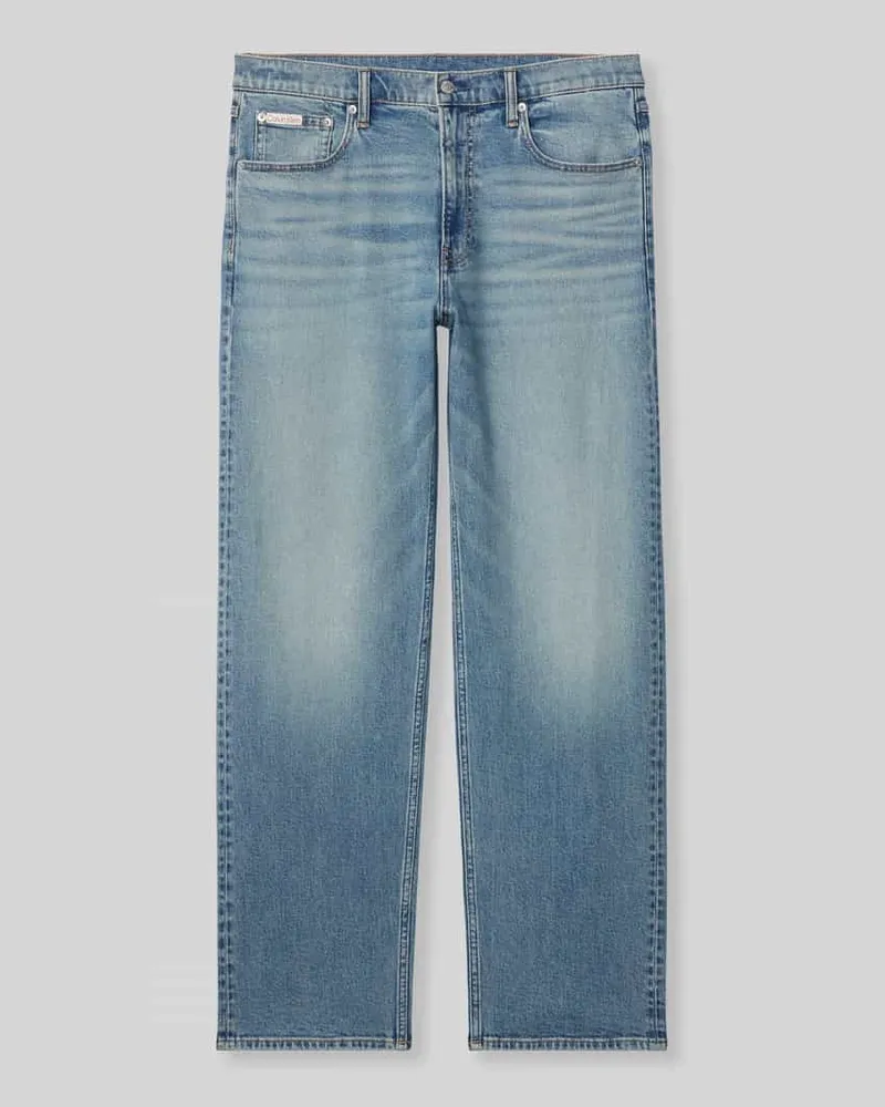 Calvin Klein Straight Fit Jeans aus reiner Baumwolle Jeansblau