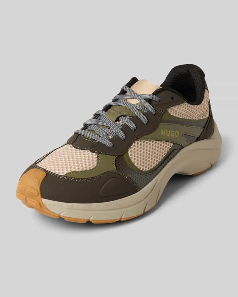 HUGO BOSS Sneaker mit Schnürung und Label-Detail Oliv