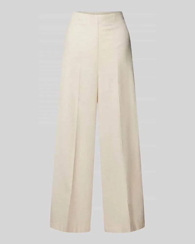 Stefanel Wide Leg Stoffhose mit elastischem Bund Ecru