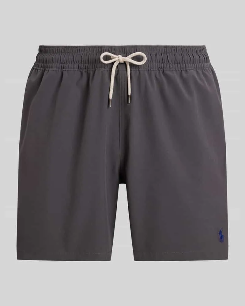 Ralph Lauren Badeshorts mit Logo-Stitching Modell 'TRAVELER Mittelgrau