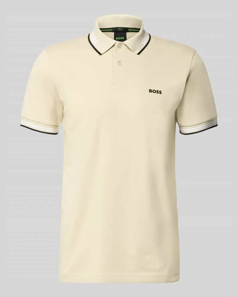 HUGO BOSS Slim Fit Poloshirt aus reiner Baumwolle Modell 'PAUL Beige