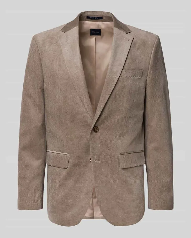 Christian Berg Slim Fit Sakko mit Reverskragen Beige