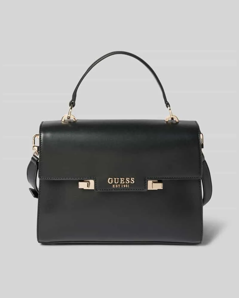 Guess Handtasche mit Label-Applikation Modell 'ECO ALDITH Black