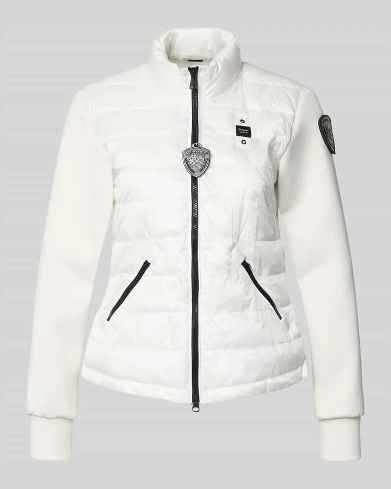 Blauer Steppjacke mit Label-Patches Modell 'HASKEL Weiss