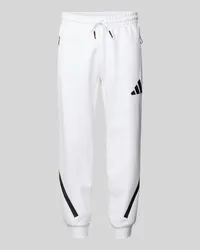 adidas Sweatpants mit Label-Print Weiss