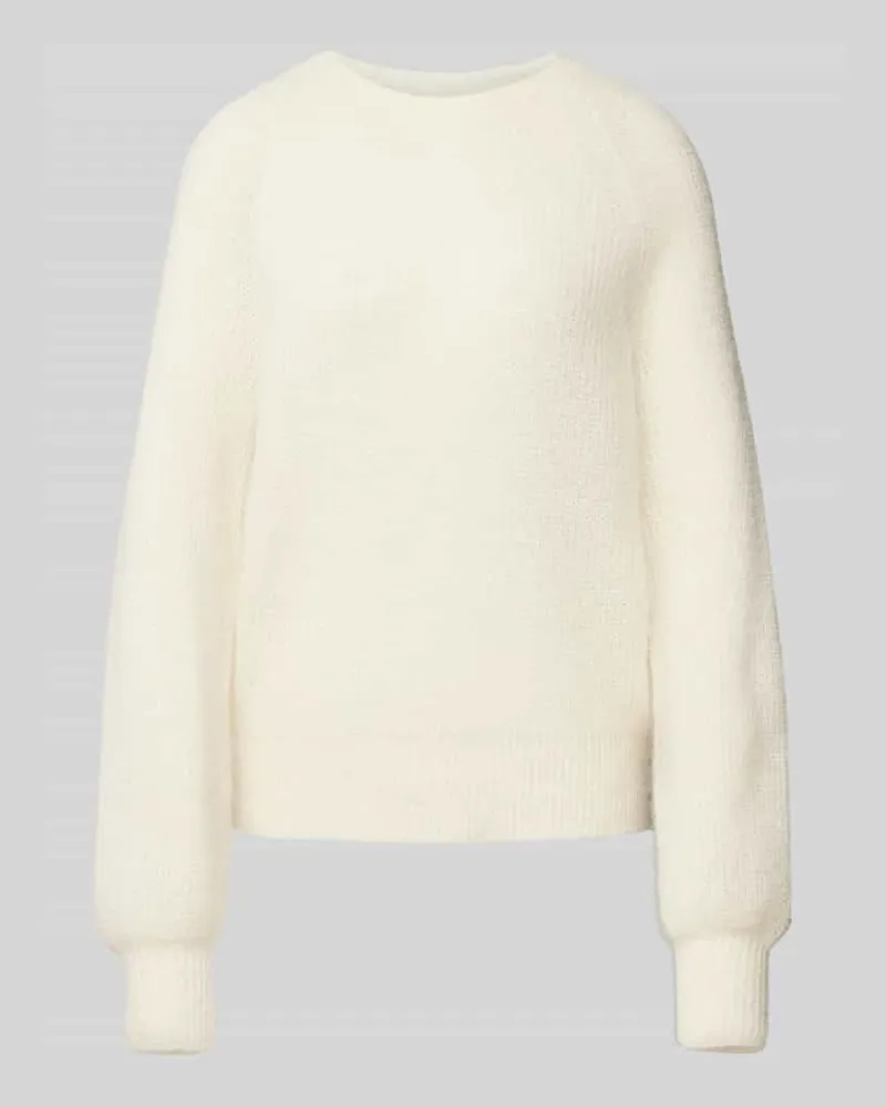 Lanius Strickpullover mit gerippten Abschlüssen Offwhite
