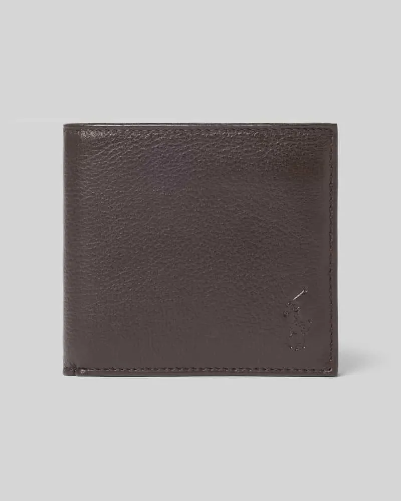 Ralph Lauren Portemonnaie aus echtem Rindsleder Dunkelbraun