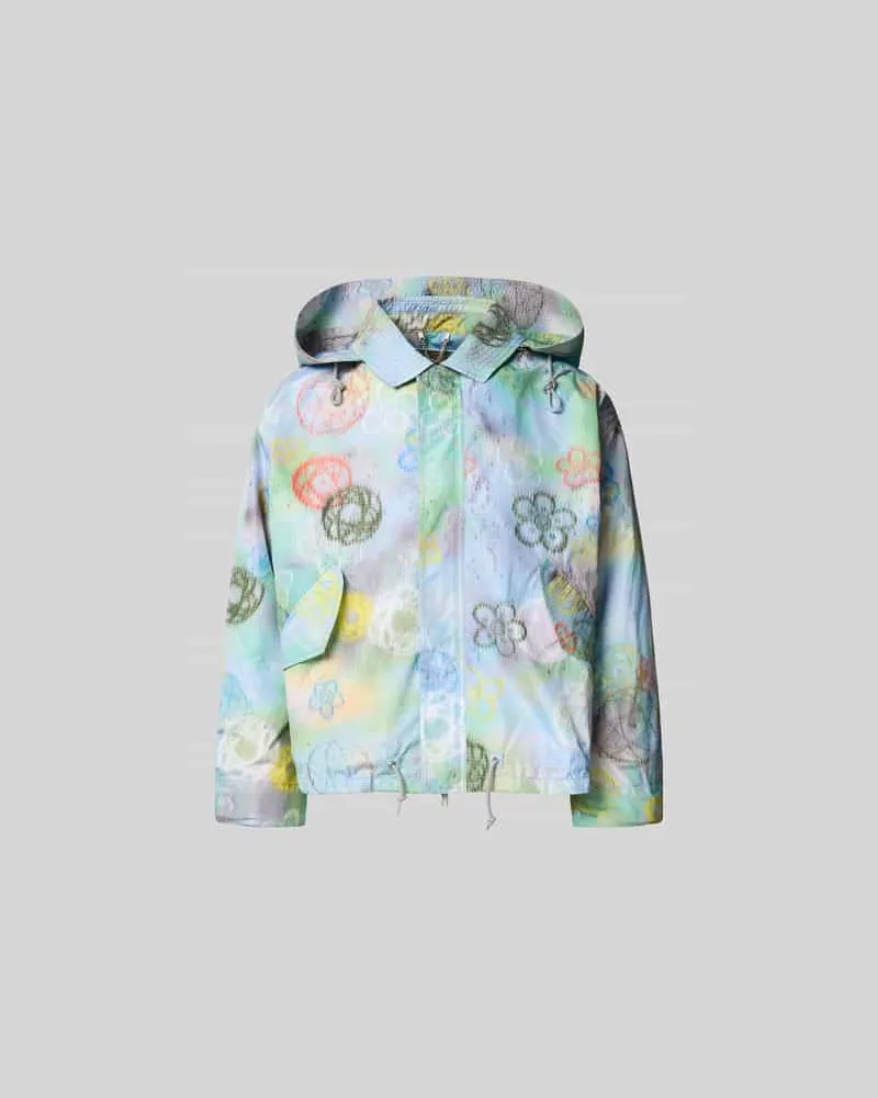 Kenzo Jacke mit Kapuze und Umlegekragen Hellblau