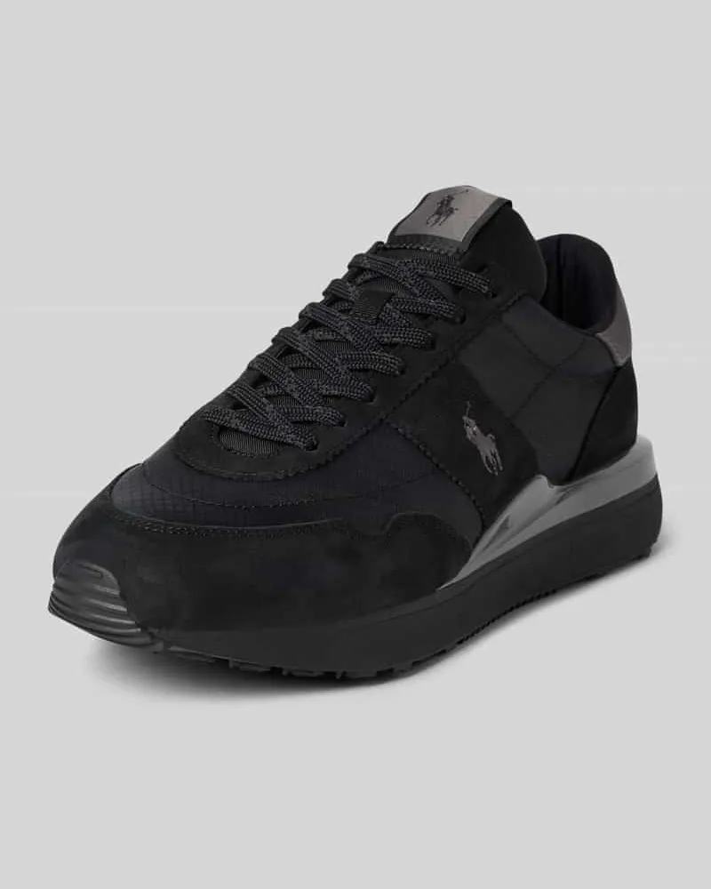 Ralph Lauren Ledersneaker mit Logo-Detail Modell 'TRAIN Black