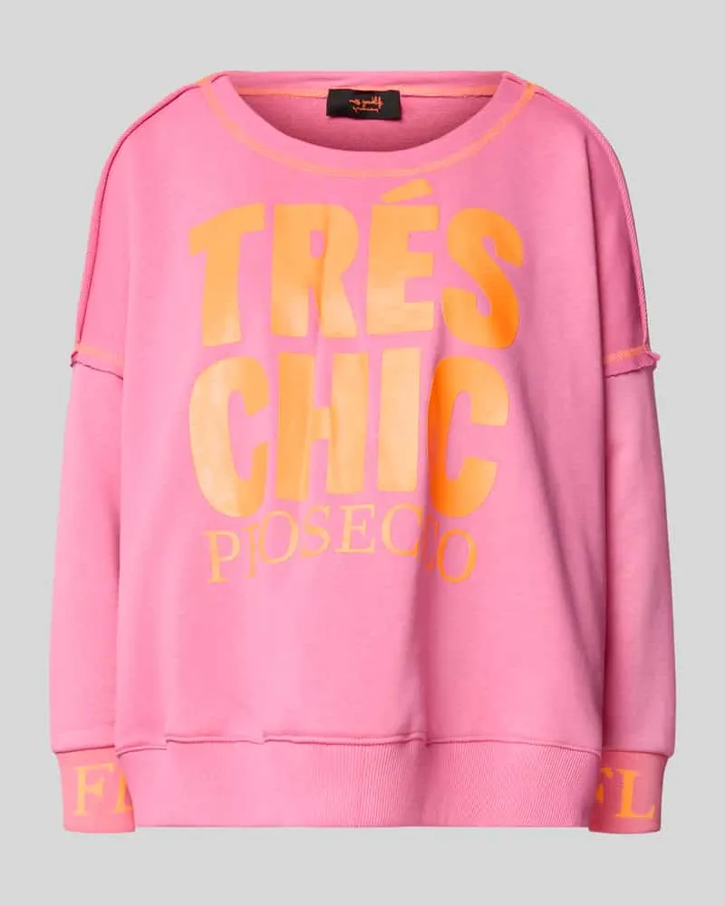 Miss Goodlife Oversized Sweatshirt mit gerippten Abschlüssen Pink