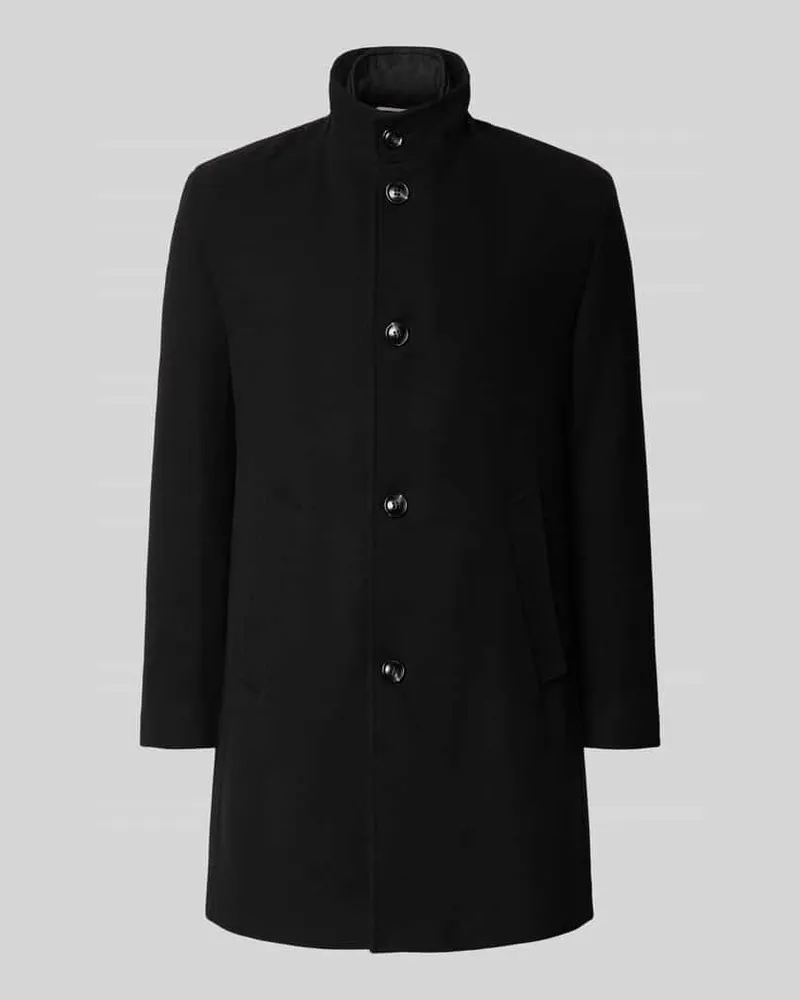 Bugatti Kurzmantel mit Stehkragen und Knopfleiste Black