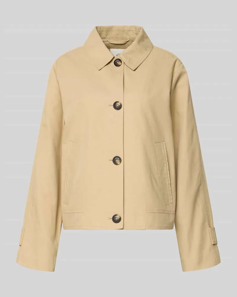 S.Oliver Regular Fit Trenchcoat aus Baumwoll-Lyocell-Mix Beige