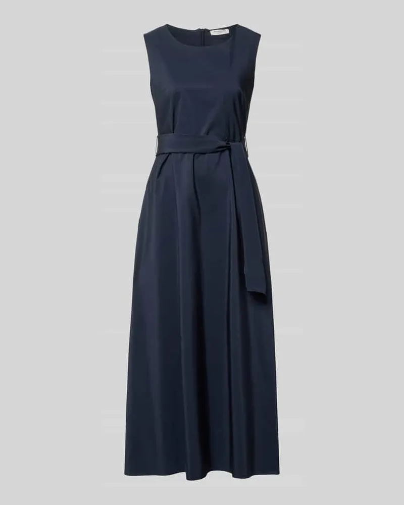 Max Mara A-Linie Abendkleid mit Baumwoll-Anteil Modell 'GENTILE Dunkelblau