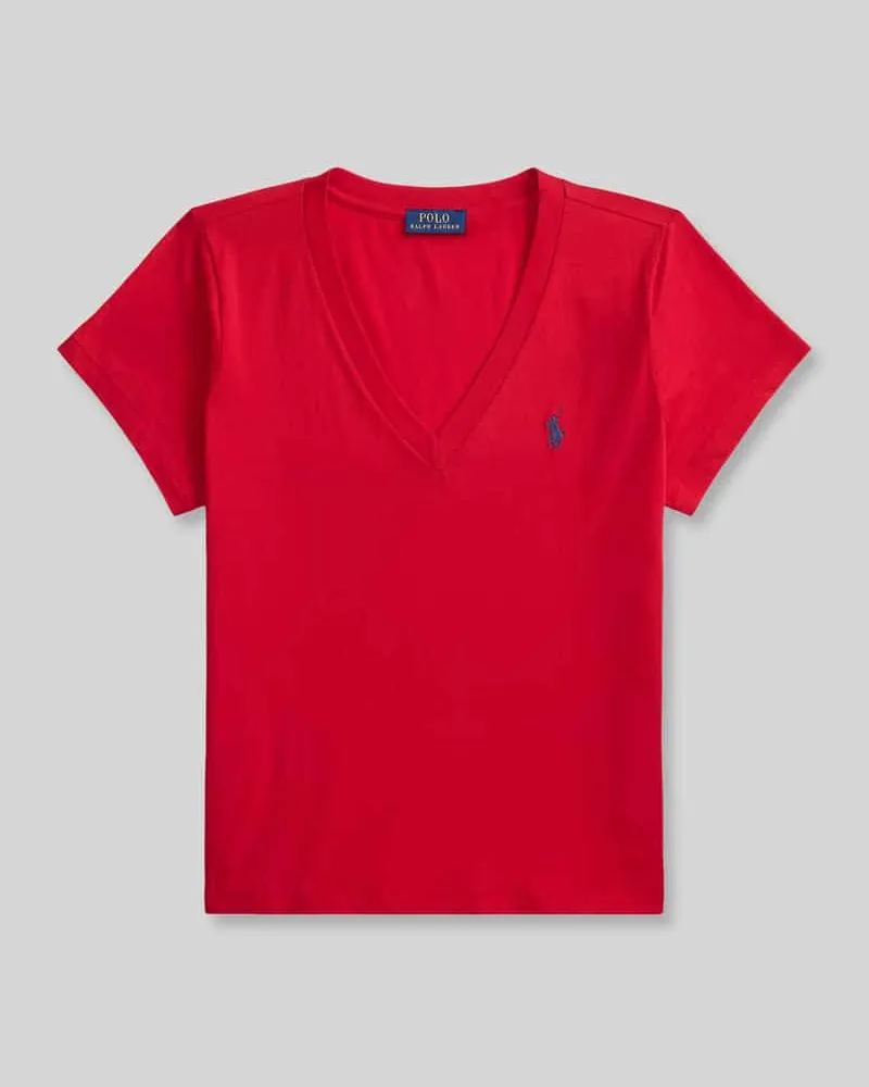 Ralph Lauren Regular Fit T-Shirt aus reiner Baumwolle Rot