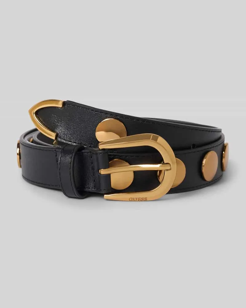 Guess Gürtel aus Leder mit Logo-Prägung Black