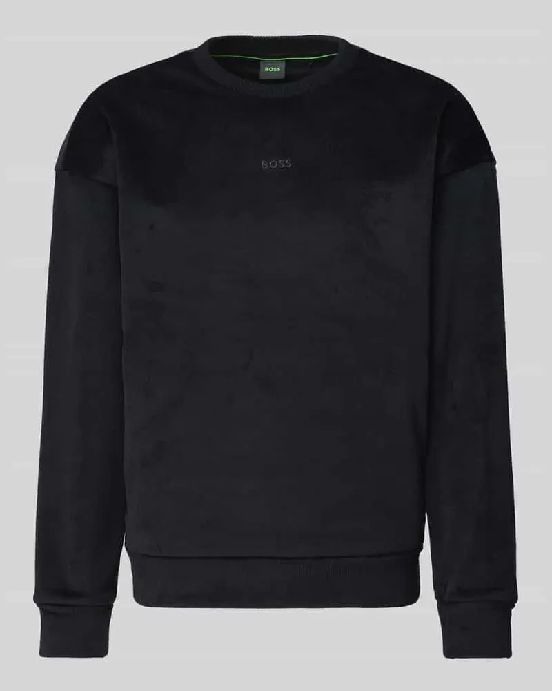 HUGO BOSS Sweatshirt mit samtiger Oberfläche Black