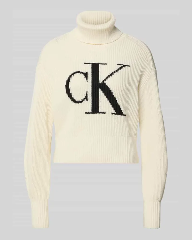 Calvin Klein Strickpullover mit Rollkragen Offwhite