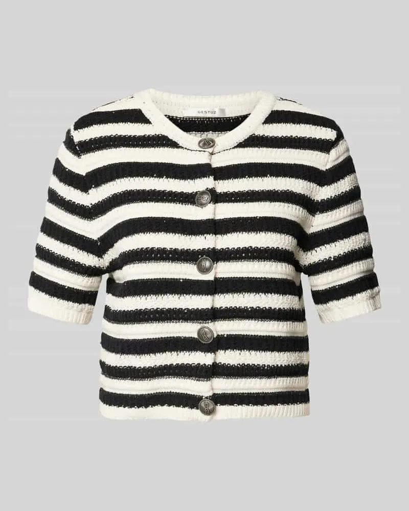 Gestuz Strickjacke mit Rundhalsausschnitt Modell 'sailie Black