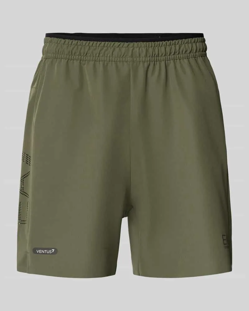 EA7 Regular Fit Shorts mit Label-Patch Modell 'VENTUS7 Schlamm