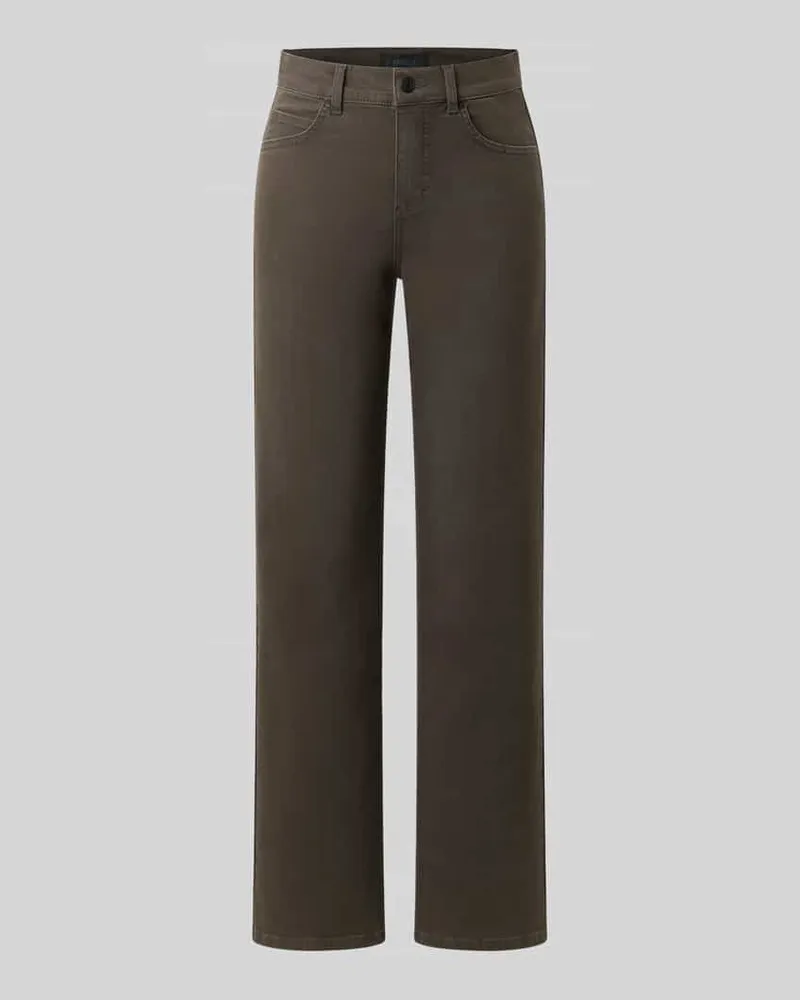 ANGELS  Straight Fit Jeans aus Baumwoll-Mix Modell 'Lara Dunkelbraun
