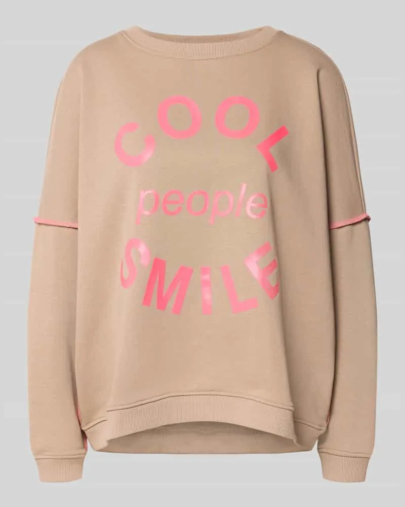 Miss Goodlife Relaxed Fit Sweatshirt mit Rundhalsausschnitt Sand