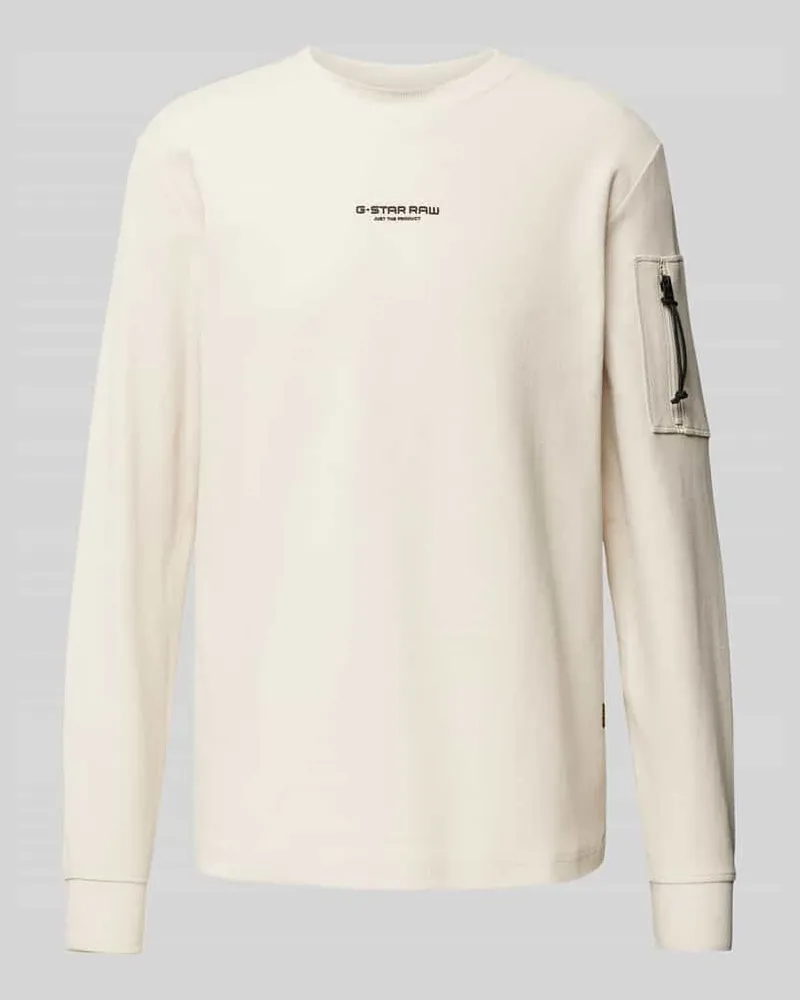 G-STAR RAW Strickpullover mit Label-Schriftzug Modell 'tweeter Offwhite