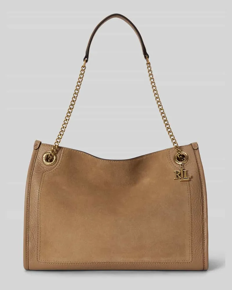 Ralph Lauren Henkeltasche mit Schulterkette aus Rindsnappa Camel