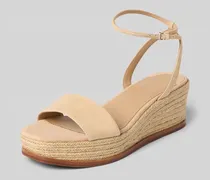 Wedges aus Leder mit Logo-Detail Modell 'LEONA