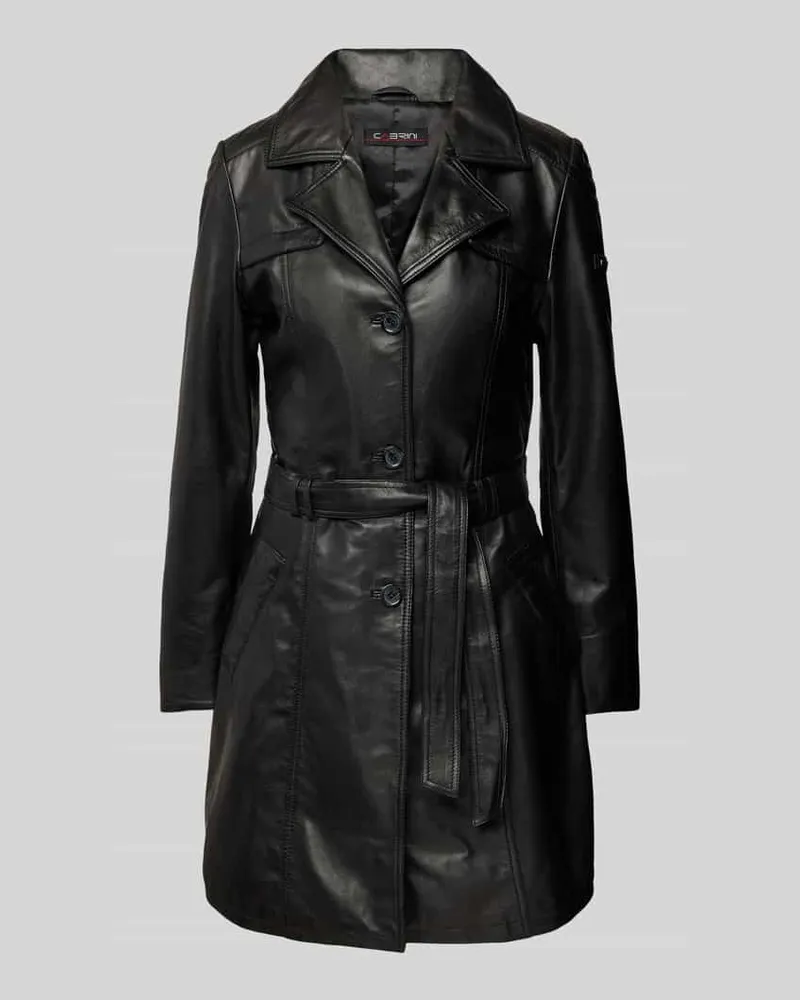 CABRINI Regular Fit Mantel aus reinem Lammnappa Black