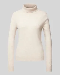 Christian Berg Rollkragenpullover mit gerippten Abschlüssen Beige