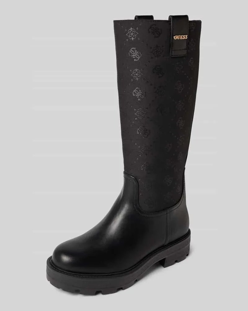 Guess Stiefel in Leder-Optik Modell 'Yannis Black