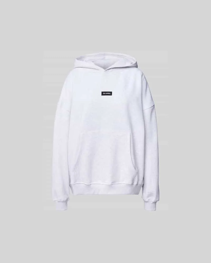 OH APRIL Hoodie mit Label-Detail Hellgrau