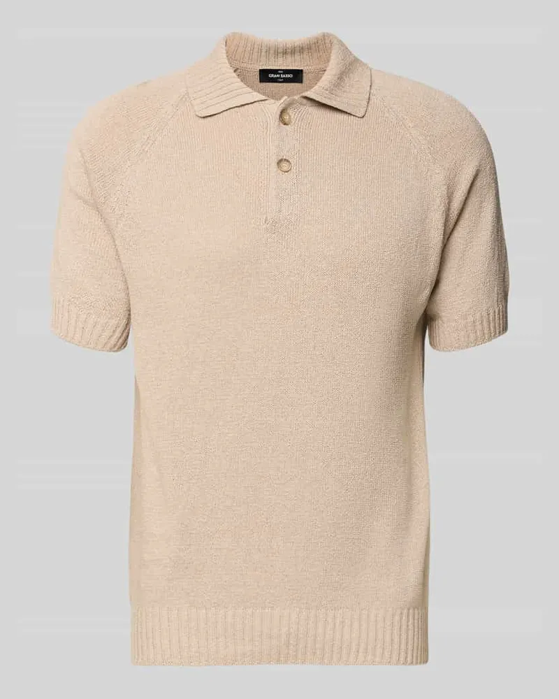 Gran Sasso Regular Fit Poloshirt aus Baumwoll-Kaschmir-Mix mit Knopfleiste Beige