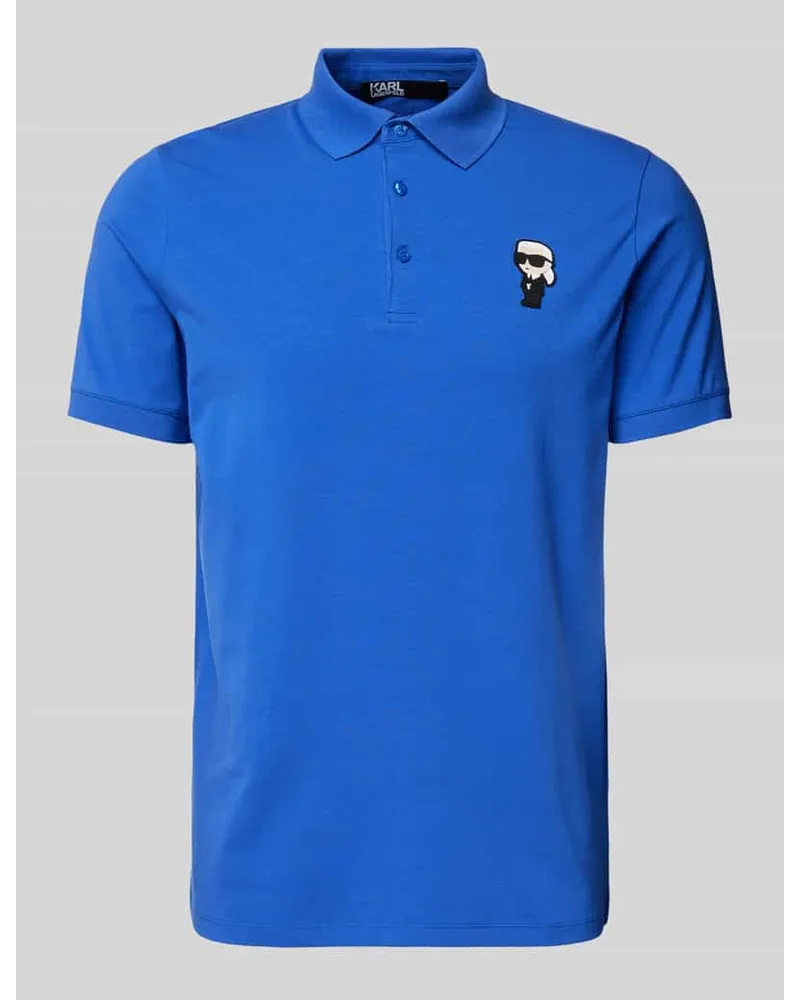 Karl Lagerfeld Slim Fit Poloshirt mit Label-Patch Royal